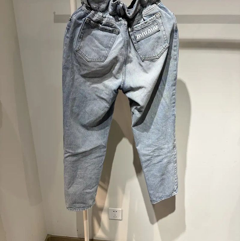 Miu Miu Miu Miu Light Blue Cotton Jeans for Women 0089 Size 27" / US 4 / IT 40 - 3 Thumbnail