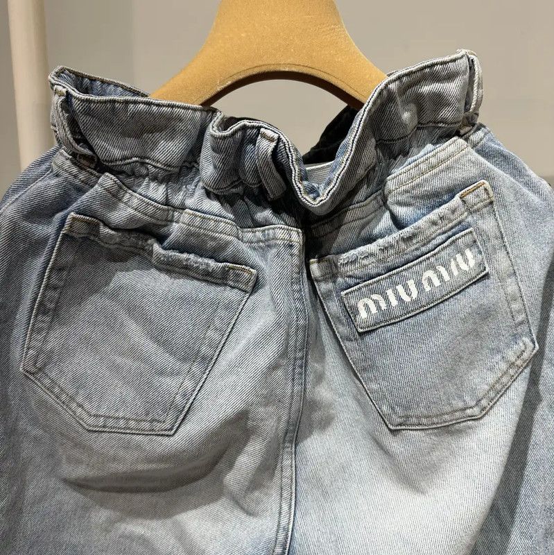 Miu Miu Miu Miu Light Blue Cotton Jeans for Women 0089 Size 27" / US 4 / IT 40 - 5 Thumbnail