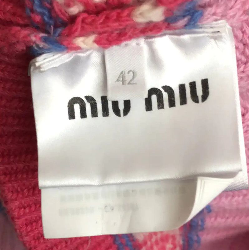 Miu Miu Miu Miu Pink Wool Sweater with Heart Motif 0089 Size M / US 6-8 / IT 42-44 - 5 Thumbnail
