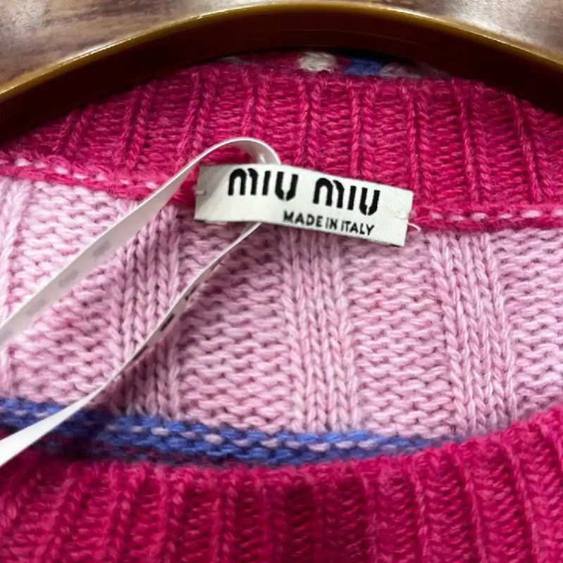 Miu Miu Miu Miu Pink Wool Pullover Sweater 0089 Size XL / US 12-14 / IT 48-50 - 3 Thumbnail