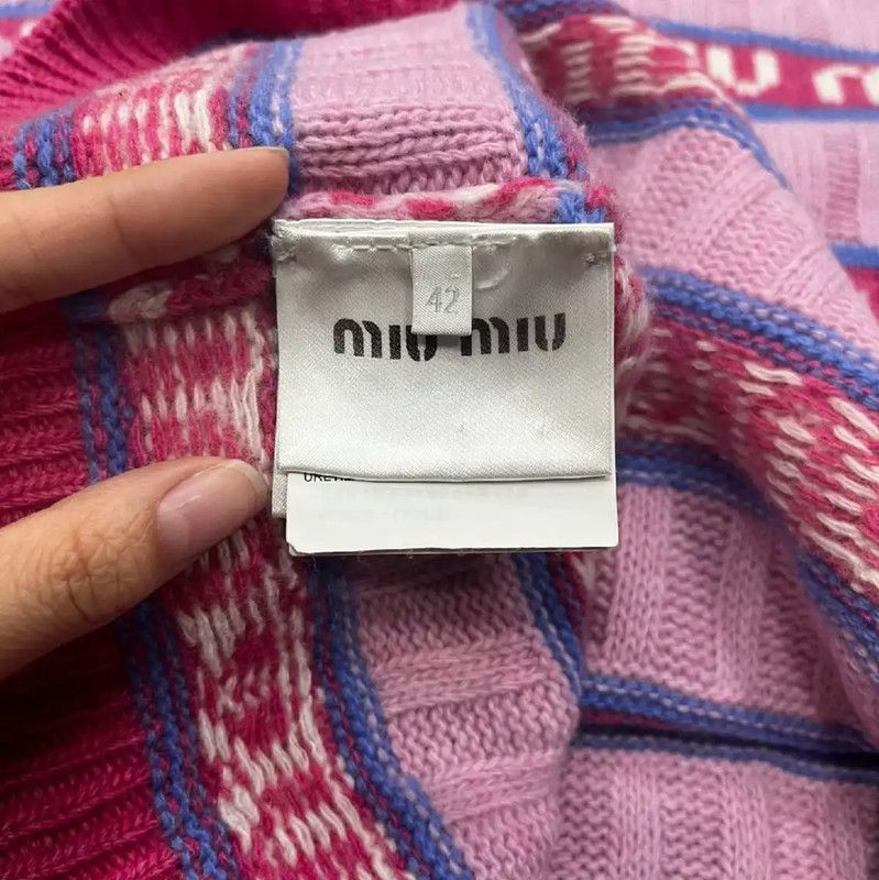 Miu Miu Miu Miu Pink Wool Pullover Sweater 0089 Size XL / US 12-14 / IT 48-50 - 4 Thumbnail