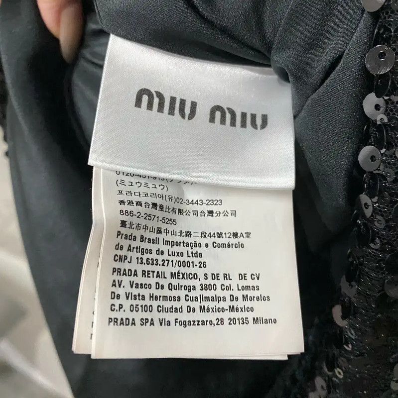 Miu Miu Miu Miu Black Long Sleeve Dress for Women 0089 Size ONE SIZE - 6 Thumbnail