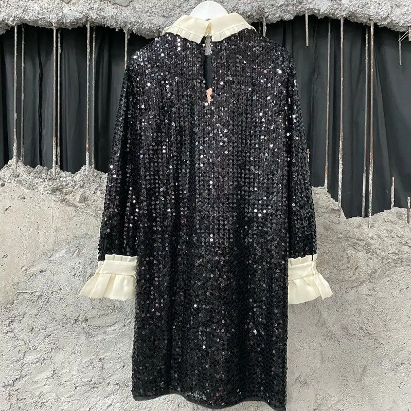 Miu Miu Miu Miu Black Long Sleeve Dress for Women 0089 Size ONE SIZE - 2 Thumbnail