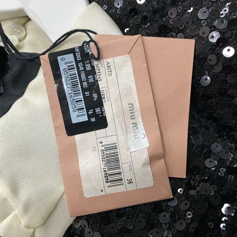 Miu Miu Miu Miu Black Long Sleeve Dress for Women 0089 Size ONE SIZE - 7 Thumbnail