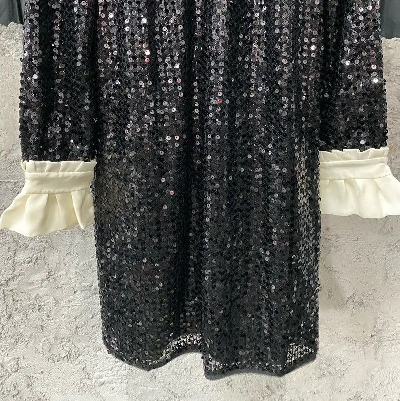 Miu Miu Miu Miu Black Long Sleeve Dress for Women 0089 Size ONE SIZE - 4 Thumbnail