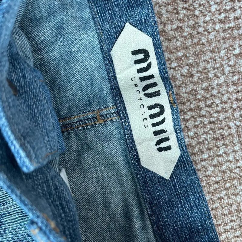 Miu Miu Miu Miu Light Blue Cotton Skirt 0089 Size 23" - 3 Thumbnail