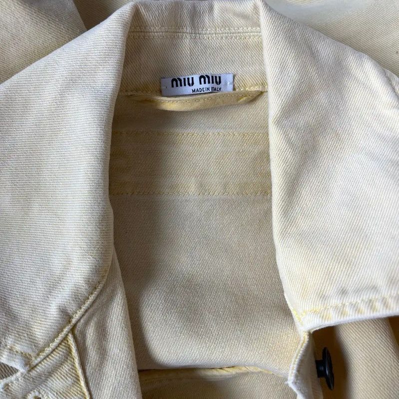 Miu Miu Miu Miu Yellow Cotton Women's Jacket 0089 Size M / US 6-8 / IT 42-44 - 3 Thumbnail