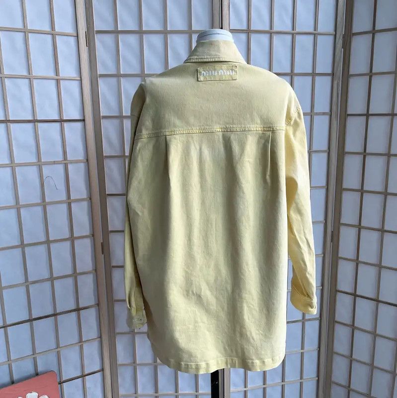 Miu Miu Miu Miu Yellow Cotton Women's Jacket 0089 Size M / US 6-8 / IT 42-44 - 2 Thumbnail