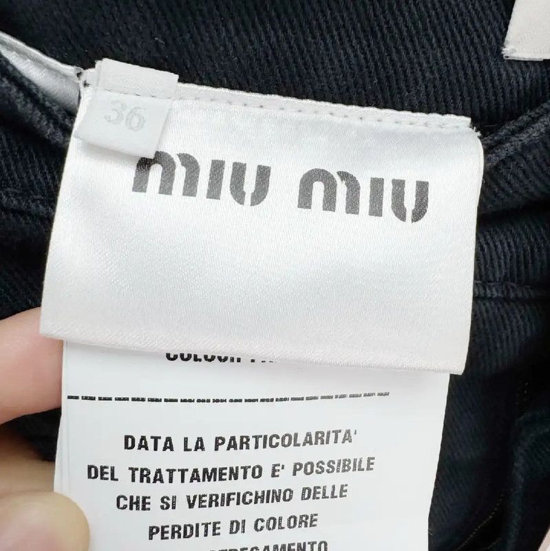 Miu Miu Miu Miu Women's Dark Blue Denim Pants 0089 Size 23" - 6 Thumbnail