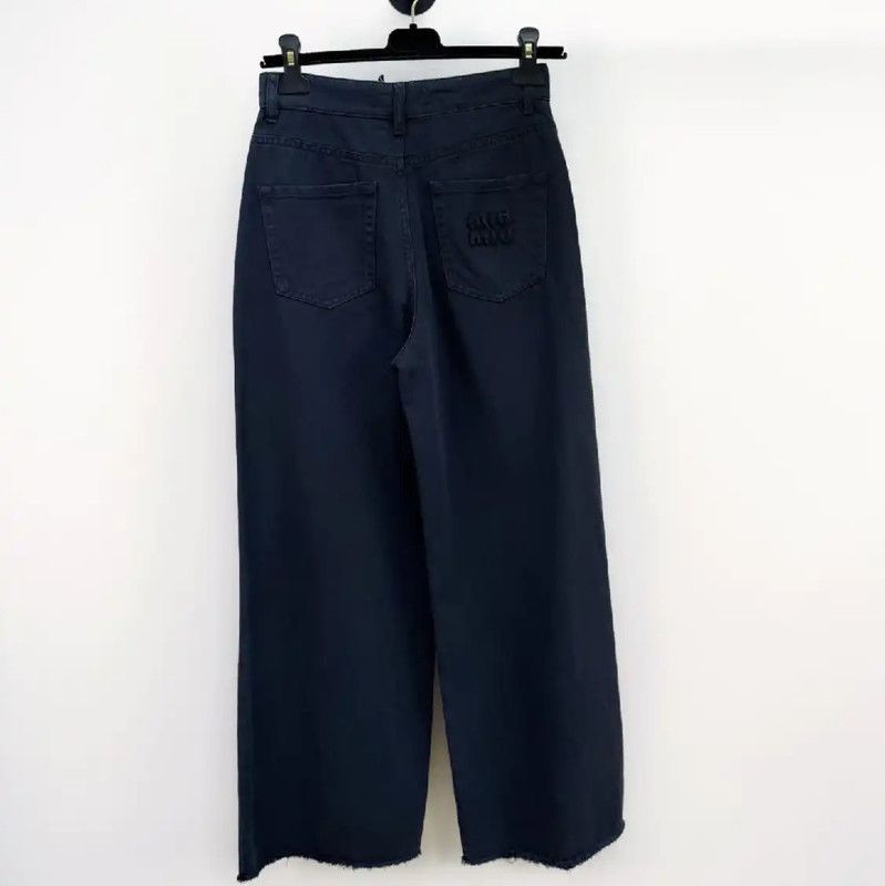 Miu Miu Miu Miu Women's Dark Blue Denim Pants 0089 Size 23" - 2 Thumbnail