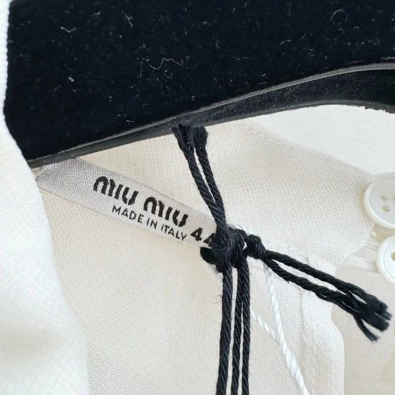 Miu Miu Miu Miu White Silk Long Sleeve Dress 0089 Size M / US 6-8 / IT 42-44 - 3 Thumbnail