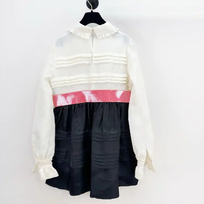 Miu Miu Miu Miu White Silk Long Sleeve Dress 0089 Size M / US 6-8 / IT 42-44 - 2 Thumbnail