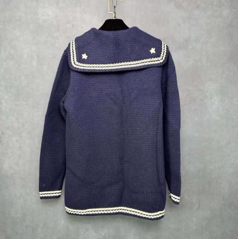 Miu Miu Miu Miu Navy Wool Cardigan for Women 0089 Size L / US 10 / IT 46 - 2 Thumbnail