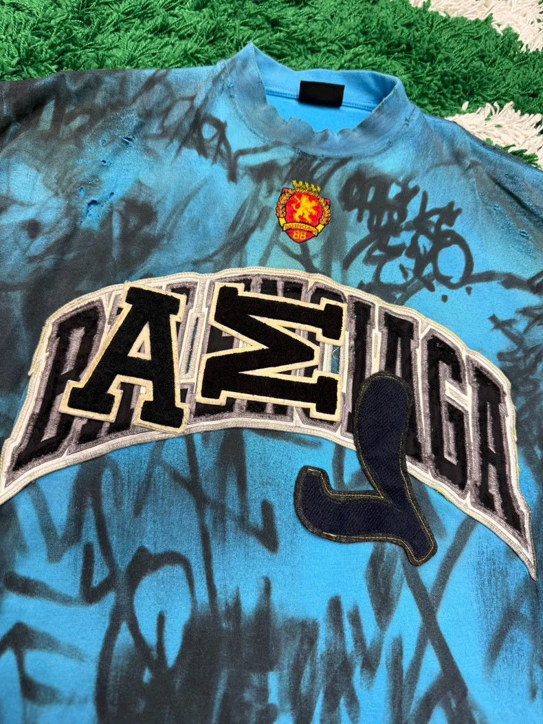 Balenciaga Balenciaga Blue Manchester United Graffiti Tee - dmc Size US S / EU 44-46 / 1 - 2 Thumbnail