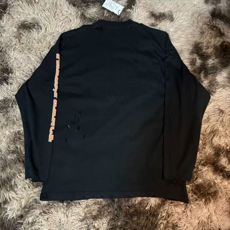 Balenciaga Balenciaga Black Distressed BB Scissors Longsleeve - dmc Size US M / EU 48-50 / 2 - 2 Thumbnail