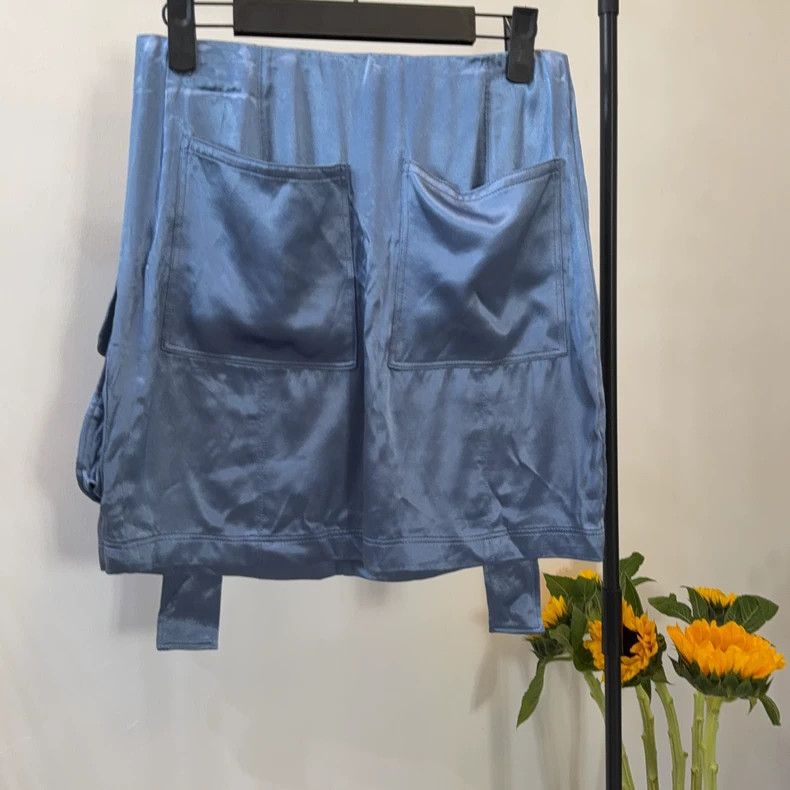 Fendi FENDI Blue Satin Mini Skirt - dmc Size US 36 / EU 52 - 2 Thumbnail
