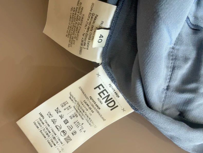 Fendi FENDI Blue Satin Mini Skirt - dmc Size US 36 / EU 52 - 5 Thumbnail