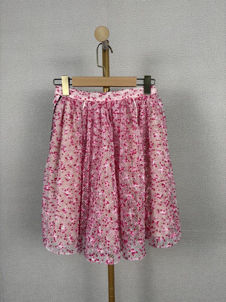 Fendi Fendi Pink Flocked Embroidered Skirt - dmc Size US 38 / EU 54 - 2 Thumbnail