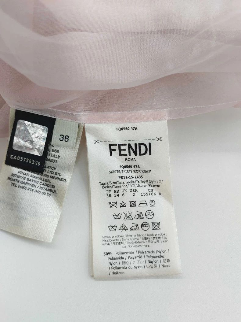 Fendi Fendi Pink Flocked Embroidered Skirt - dmc Size US 38 / EU 54 - 4 Thumbnail