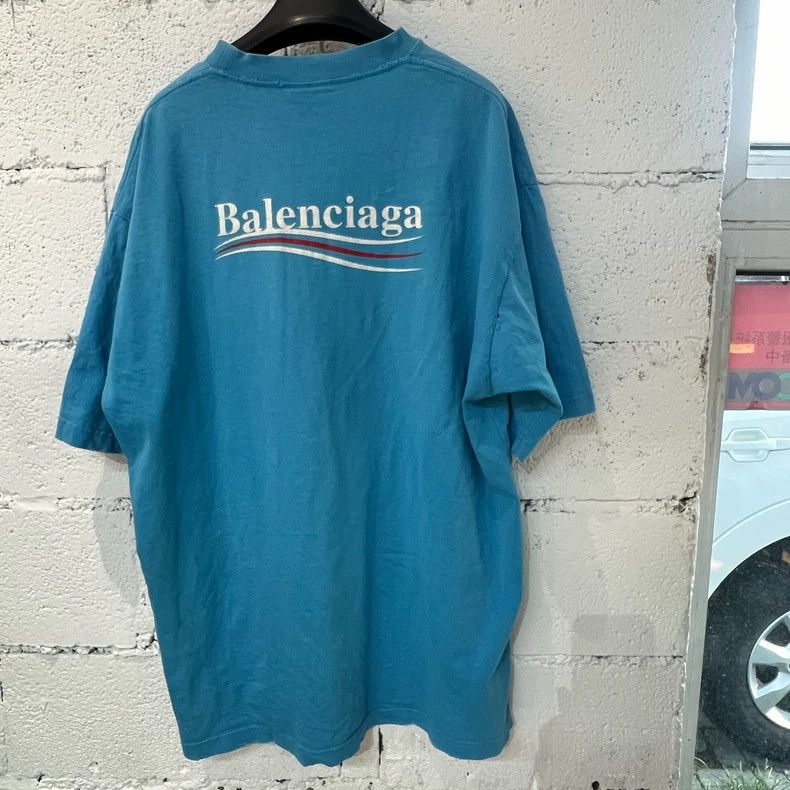 Balenciaga Balenciaga Blue Coke Logo Short Sleeve T-shirt - dmc Size US M / EU 48-50 / 2 - 2 Thumbnail