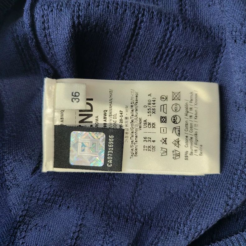 Fendi Fendi Navy Blue Subtle Pattern Logo Midi Skirt - dmc Size US 36 / EU 52 - 4 Thumbnail