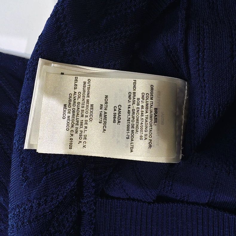 Fendi Fendi Navy Blue Subtle Pattern Logo Midi Skirt - dmc Size US 36 / EU 52 - 9 Thumbnail