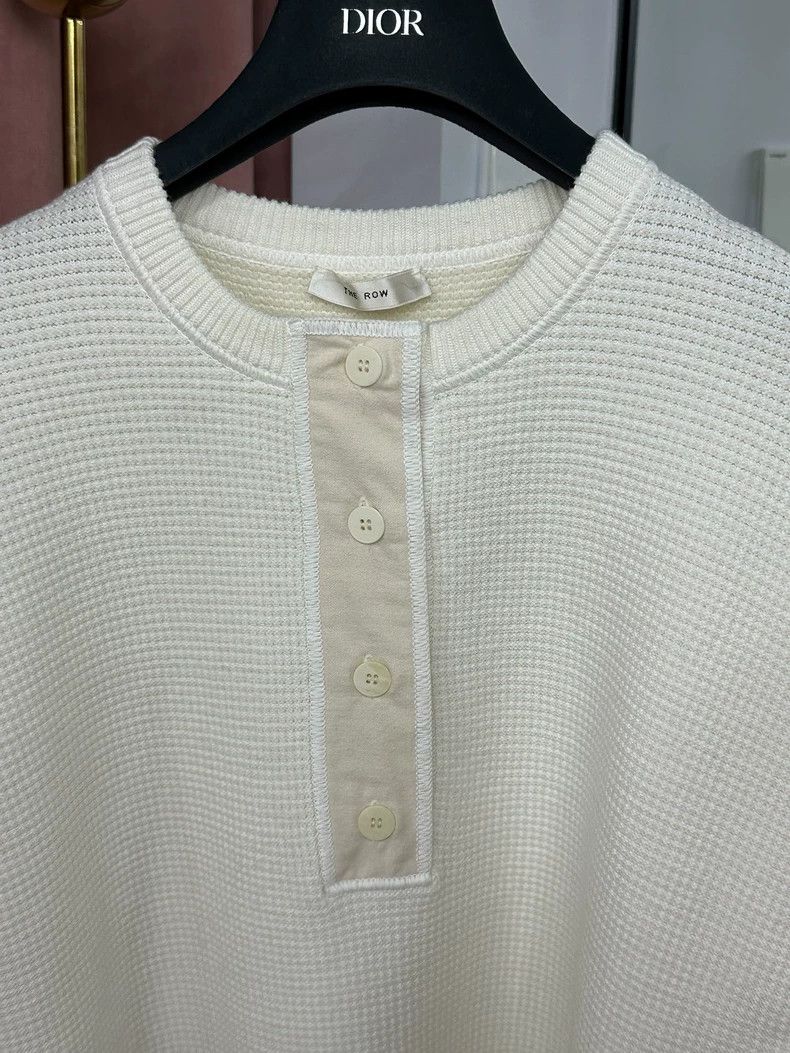 The Row The Row Waffle Henley Neck Sweater - dmc Size US XS / EU 42 / 0 - 2 Thumbnail