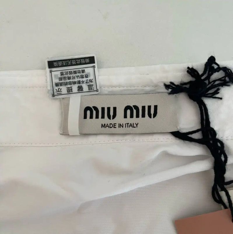 Miu Miu Miu Miu Cropped White Cotton Women's Shirt 0089 Size M / US 6-8 / IT 42-44 - 3 Thumbnail
