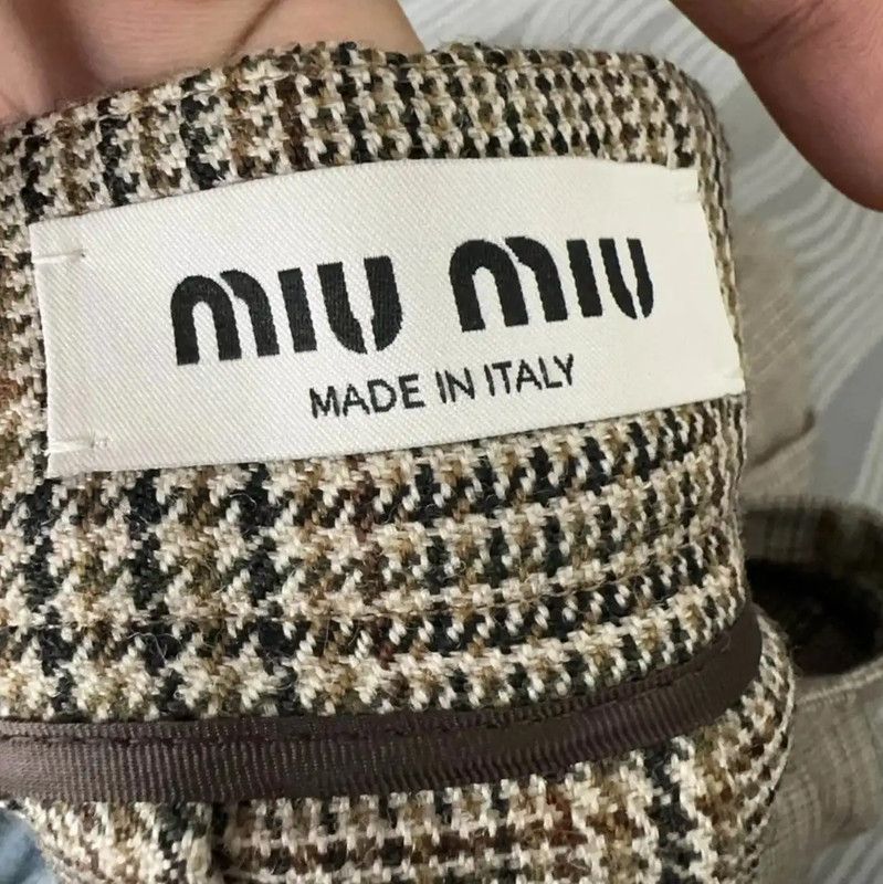 Miu Miu Miu Miu Khaki Wool Pleated Skirt 0089 Size 40" / US 18 - 3 Thumbnail