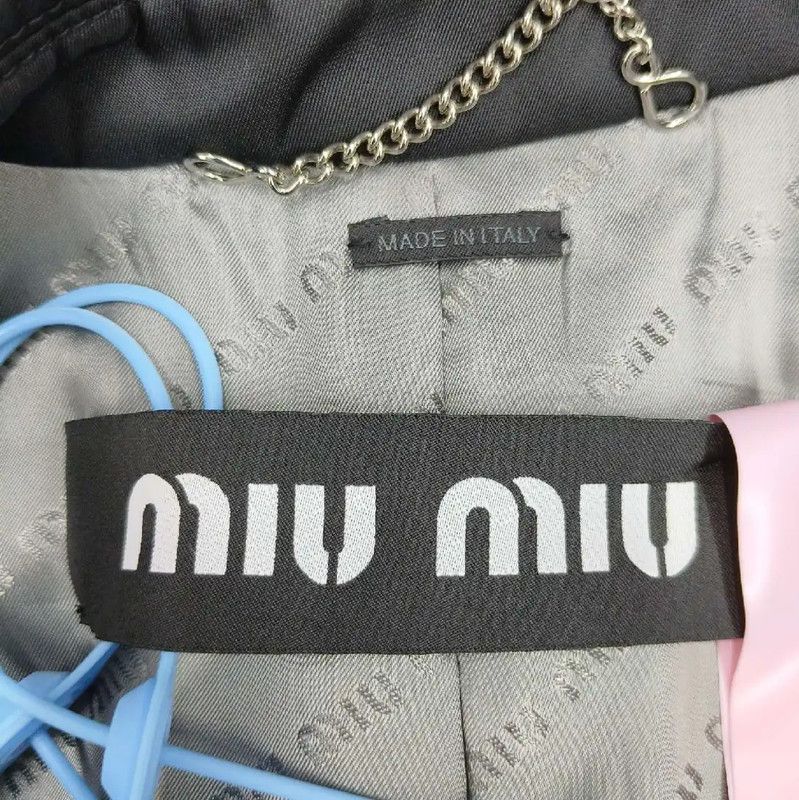 Miu Miu Miu Miu Black Women's Cotton Outerwear 0089 Size S / US 4 / IT 40 - 3 Thumbnail