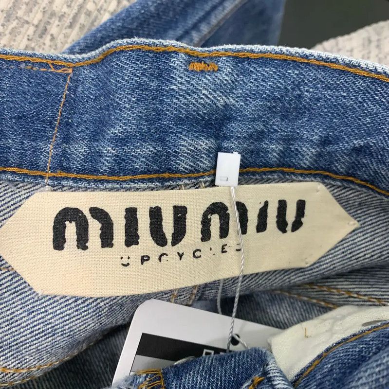 Miu Miu Miu Miu Women's Dark Blue Cotton Jeans 0089 Size 27" / US 4 / IT 40 - 4 Thumbnail