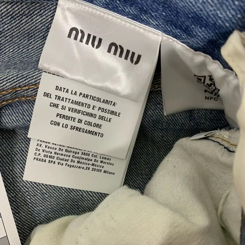 Miu Miu Miu Miu Women's Dark Blue Cotton Jeans 0089 Size 27" / US 4 / IT 40 - 5 Thumbnail