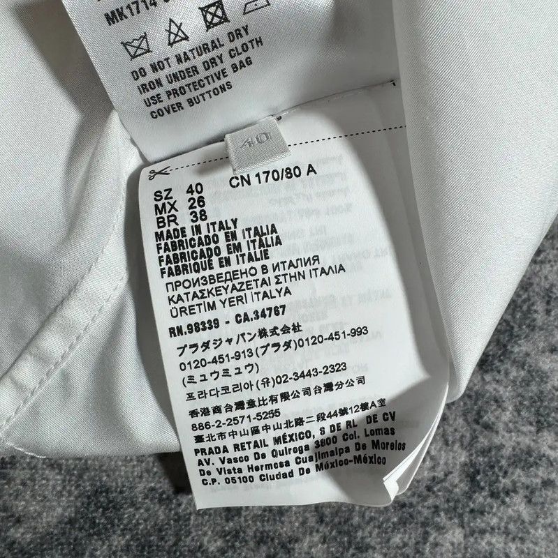 Miu Miu Miu Miu White Cotton Crop Shirt for Women 0089 Size M / US 6-8 / IT 42-44 - 8 Thumbnail