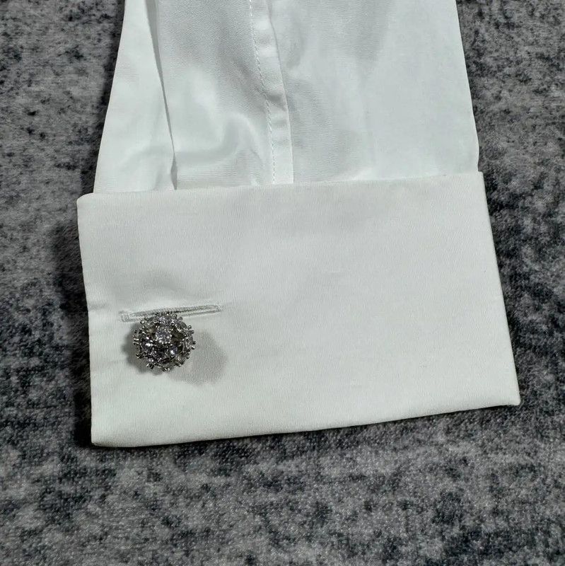 Miu Miu Miu Miu White Cotton Crop Shirt for Women 0089 Size M / US 6-8 / IT 42-44 - 5 Thumbnail