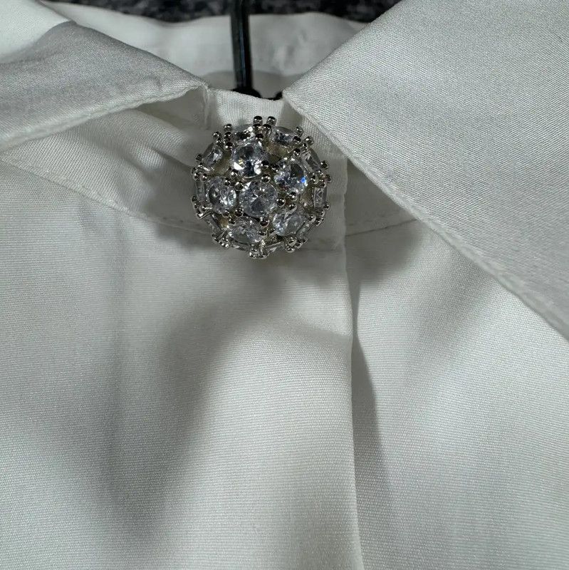 Miu Miu Miu Miu White Cotton Crop Shirt for Women 0089 Size M / US 6-8 / IT 42-44 - 3 Thumbnail