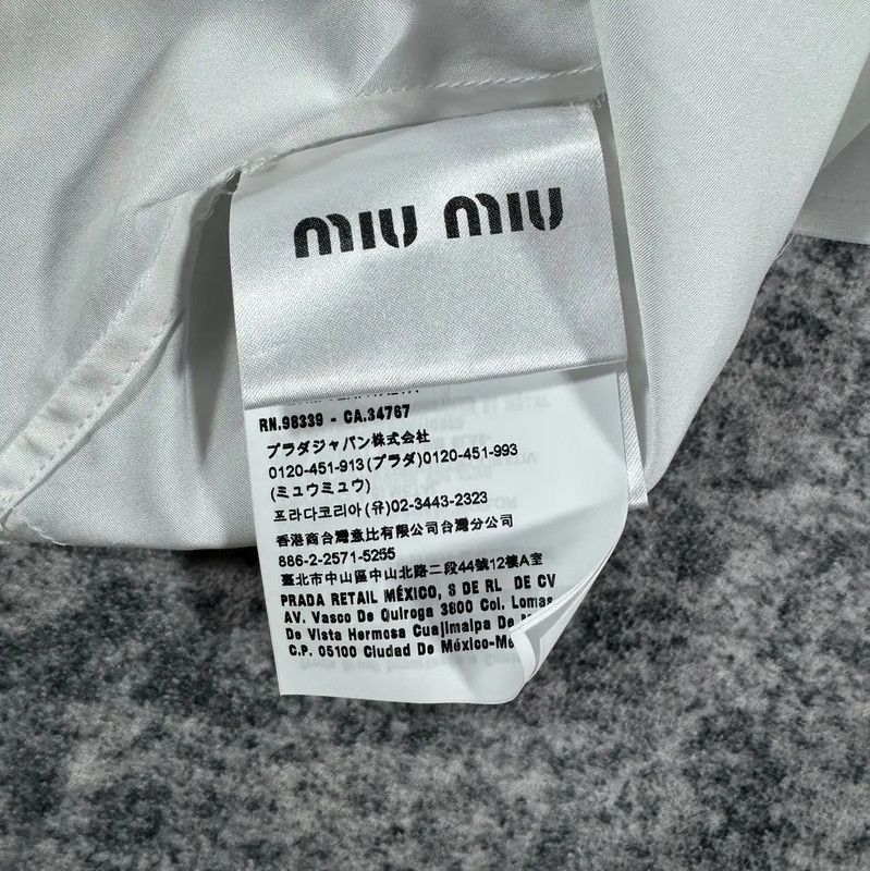 Miu Miu Miu Miu White Cotton Crop Shirt for Women 0089 Size M / US 6-8 / IT 42-44 - 7 Thumbnail