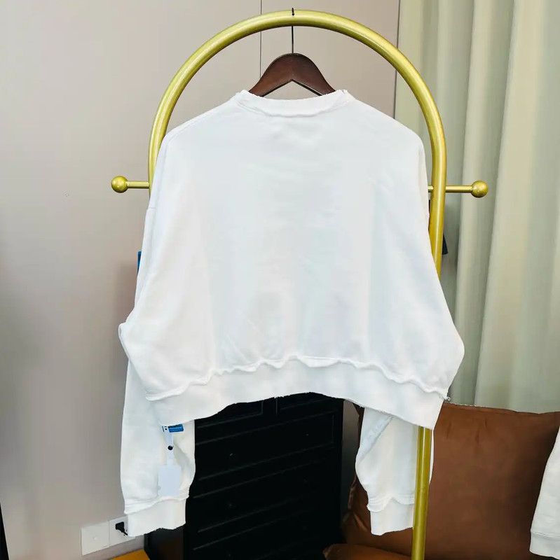 Miu Miu Miu Miu White Cotton Cropped Sweatshirt 0089 Size S / US 4 / IT 40 - 2 Thumbnail