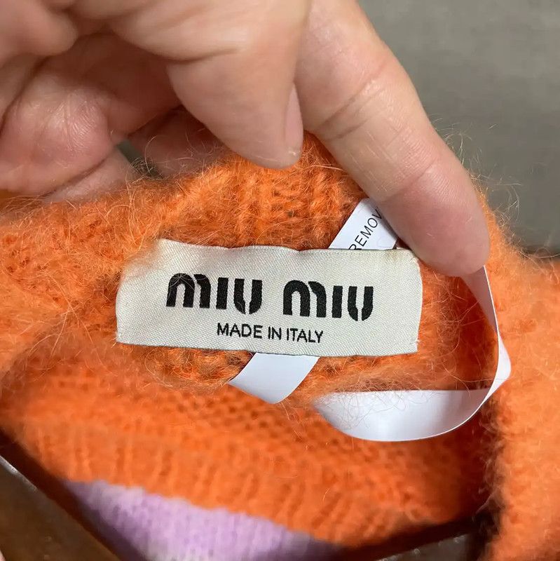 Miu Miu Miu Miu Orange Mohair Women’s Sweater 0089 Size L / US 10 / IT 46 - 3 Thumbnail