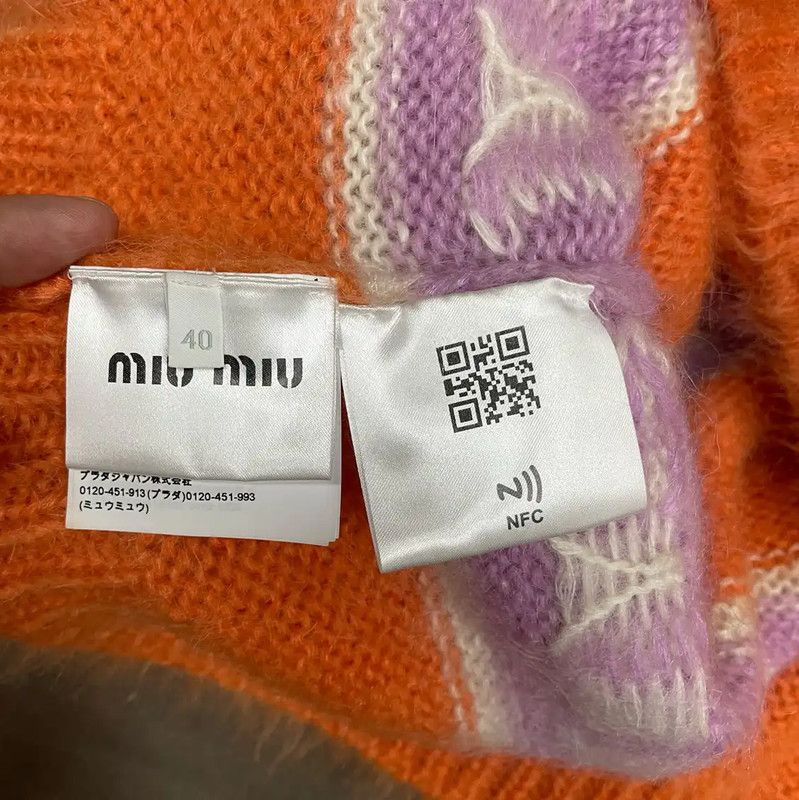 Miu Miu Miu Miu Orange Mohair Women’s Sweater 0089 Size L / US 10 / IT 46 - 5 Thumbnail