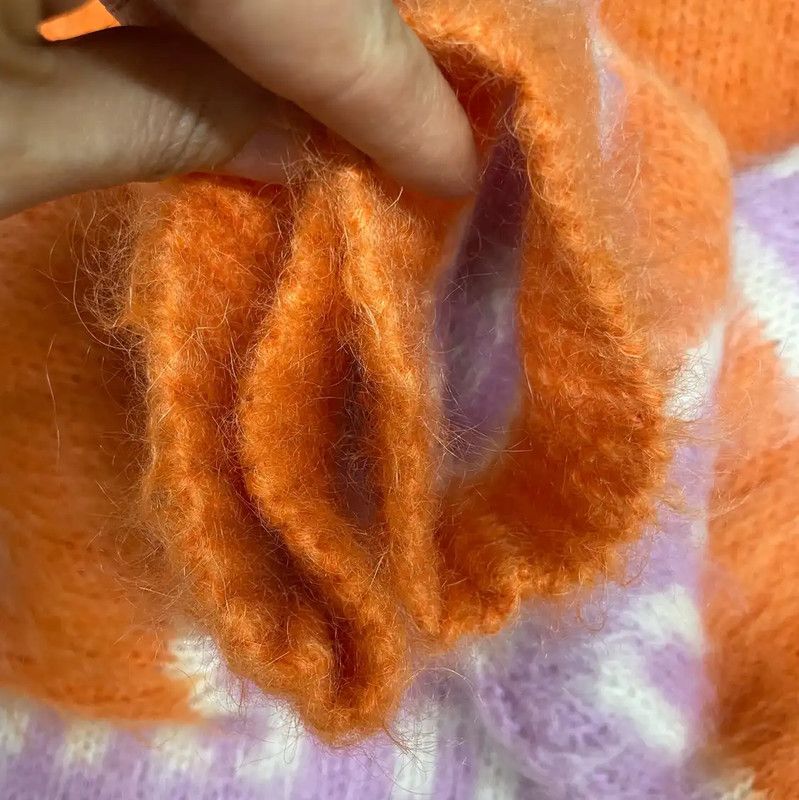 Miu Miu Miu Miu Orange Mohair Women’s Sweater 0089 Size L / US 10 / IT 46 - 6 Thumbnail
