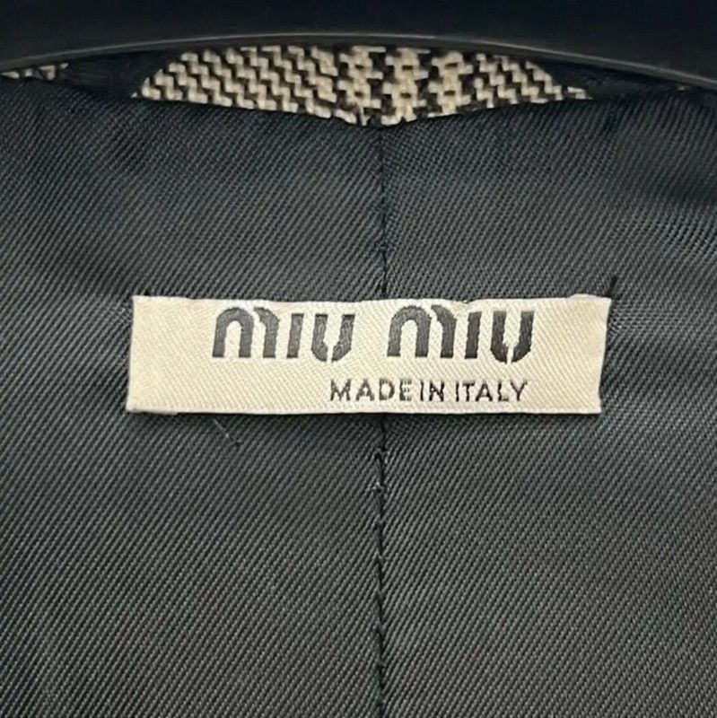 Miu Miu Miu Miu Gray Plaid Women's Jacket 0089 Size ONE SIZE - 5 Thumbnail