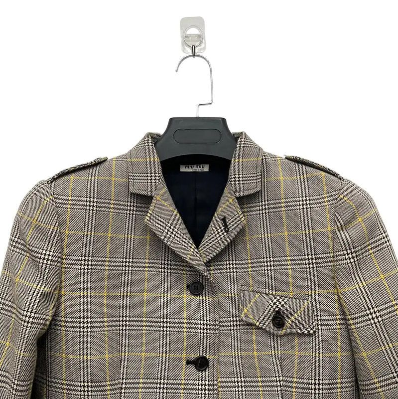 Miu Miu Miu Miu Gray Plaid Women's Jacket 0089 Size ONE SIZE - 3 Thumbnail