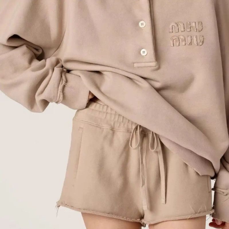 Miu Miu Miu Miu Khaki Cotton Women's Shorts 0089 Size 23" - 6 Thumbnail