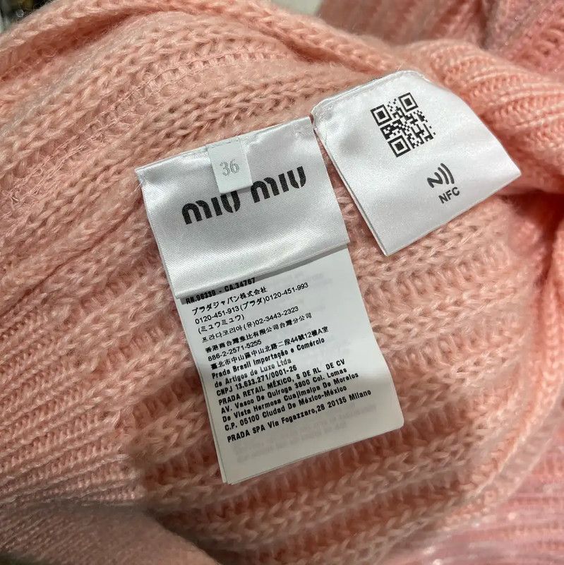 Miu Miu Miu Miu Pink Mohair Long Sleeve Cardigan 0089 Size XS / US 0-2 / IT 36-38 - 3 Thumbnail