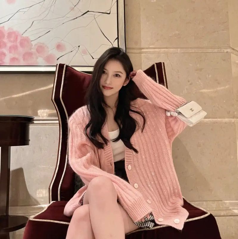 Miu Miu Miu Miu Pink Mohair Long Sleeve Cardigan 0089 Size XS / US 0-2 / IT 36-38 - 6 Thumbnail