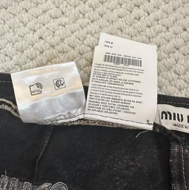 Miu Miu Miu Miu Gray Cotton A-Line Mini Skirt 0089 Size 23" - 10 Thumbnail