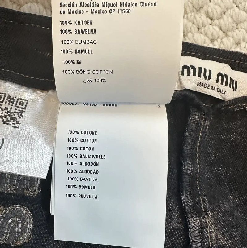 Miu Miu Miu Miu Gray Cotton A-Line Mini Skirt 0089 Size 23" - 8 Thumbnail