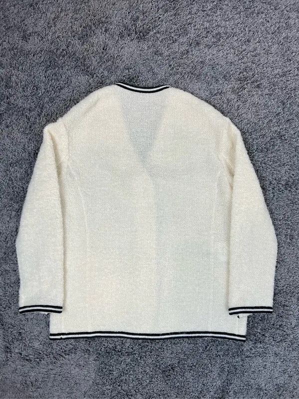 Miu Miu Miu Miu White Wool Cardigan with Black Trim 0089 Size M / US 6-8 / IT 42-44 - 2 Thumbnail