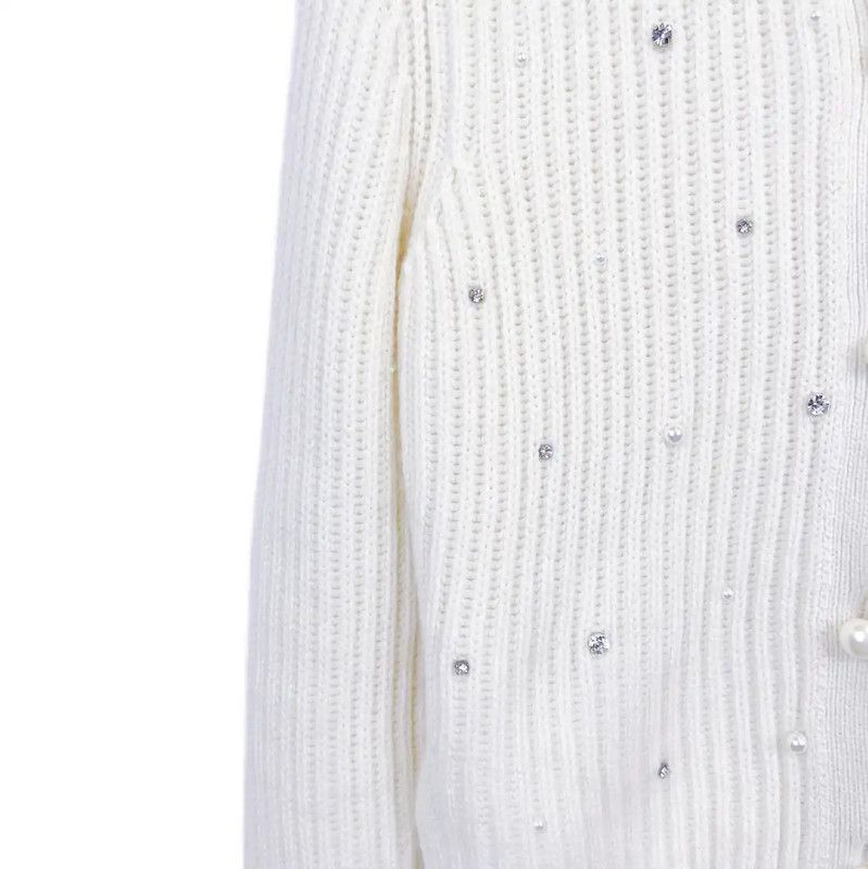Miu Miu Miu Miu Beige Cotton Long Sleeve Sweater 0089 Size S / US 4 / IT 40 - 4 Thumbnail