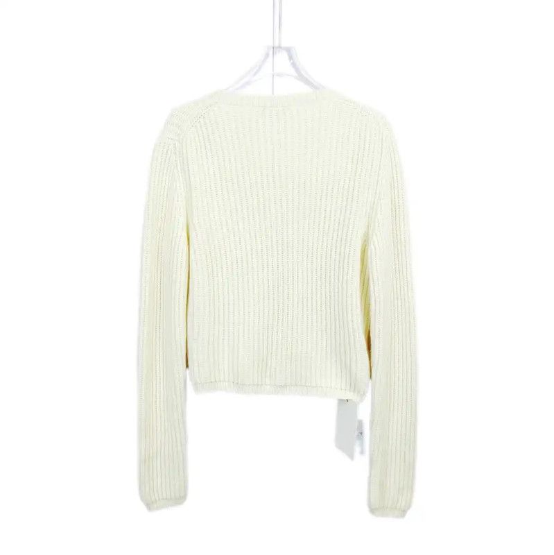 Miu Miu Miu Miu Beige Cotton Long Sleeve Sweater 0089 Size S / US 4 / IT 40 - 2 Thumbnail